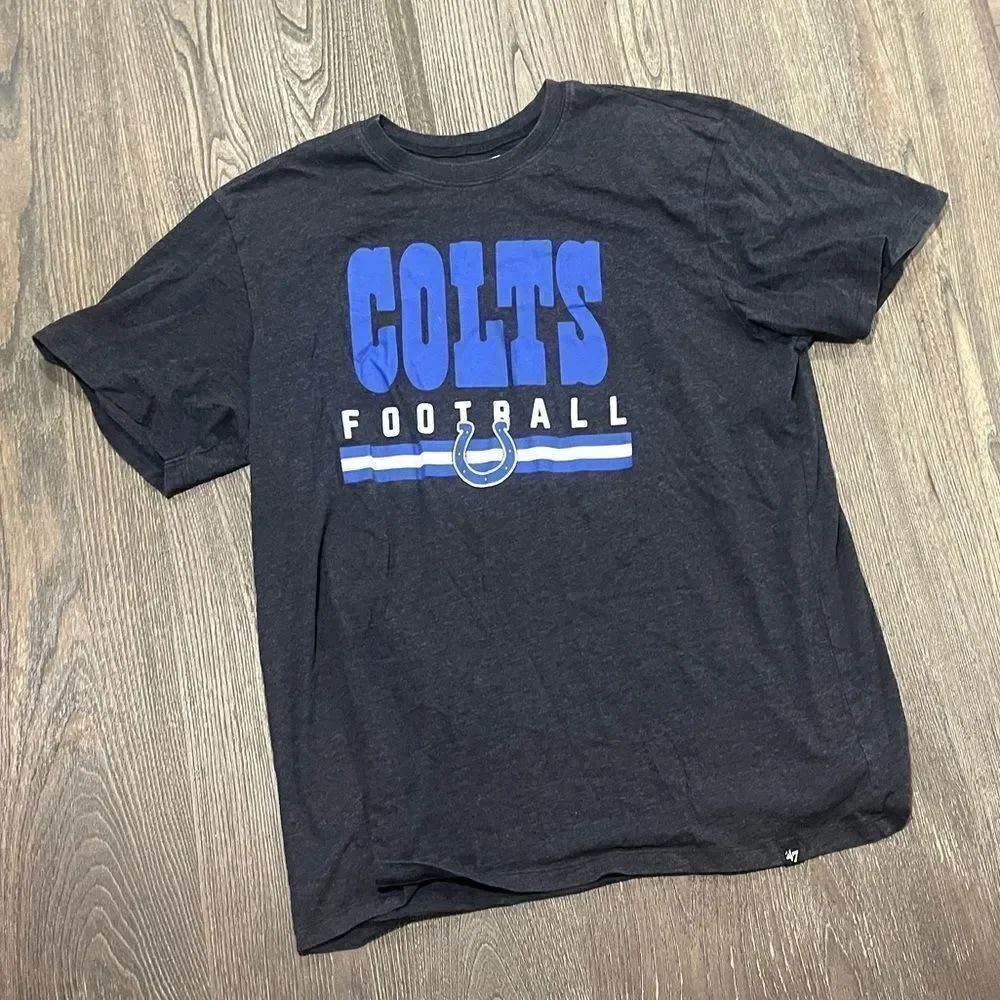 47 Mens Tee Shirt NFL Indianapolis Colts Football Graphic Print Black Size XL